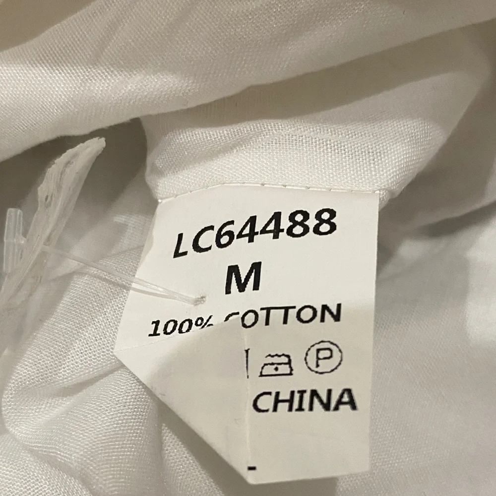 Classic White Button-Front Short Sleeve Romper - Picture 4 of 5